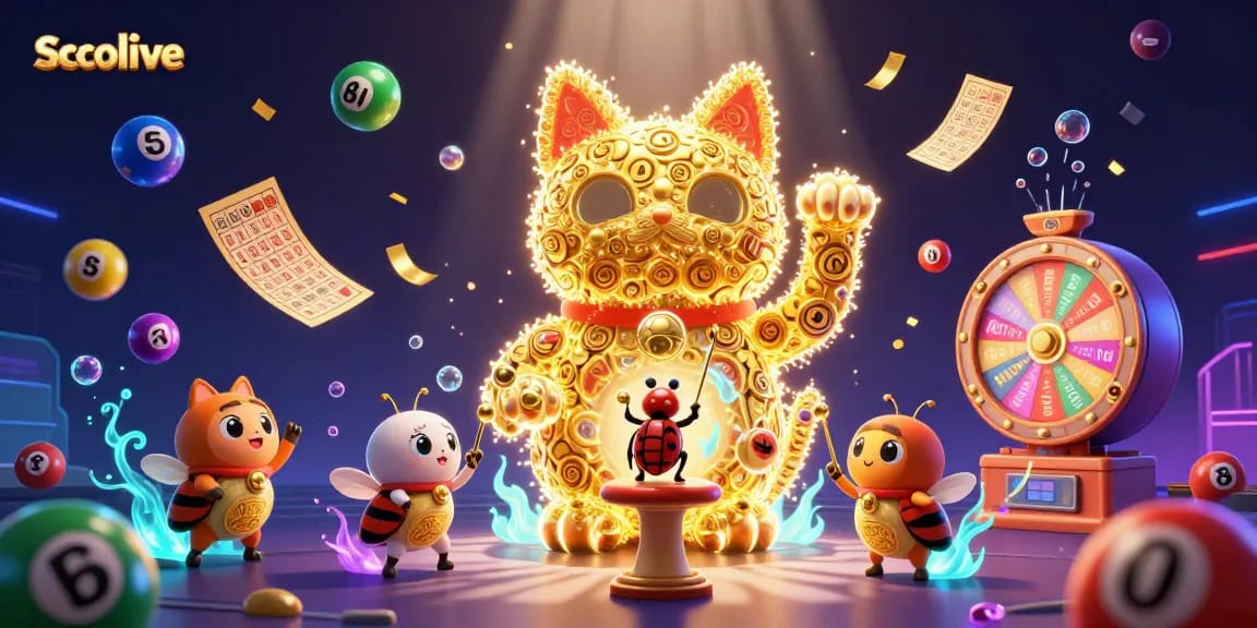 Socolive brings luck with dynamic visuals of the lucky cat, colorful gaming elements, and festive atmosphere.