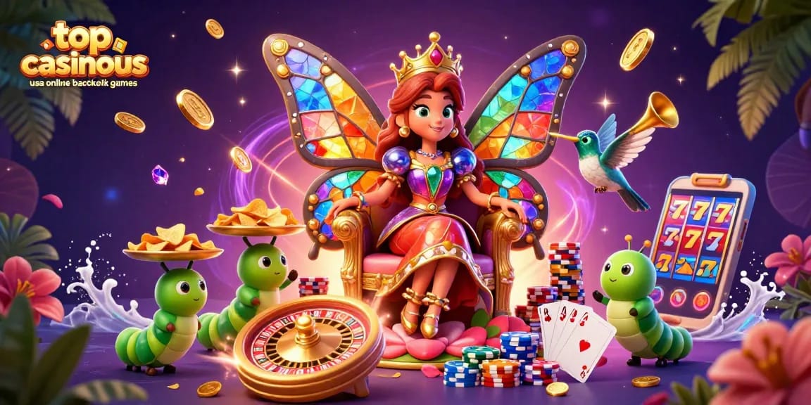 Experience the thrill of top casinous usa online blackjack games with vibrant characters and casino elements.