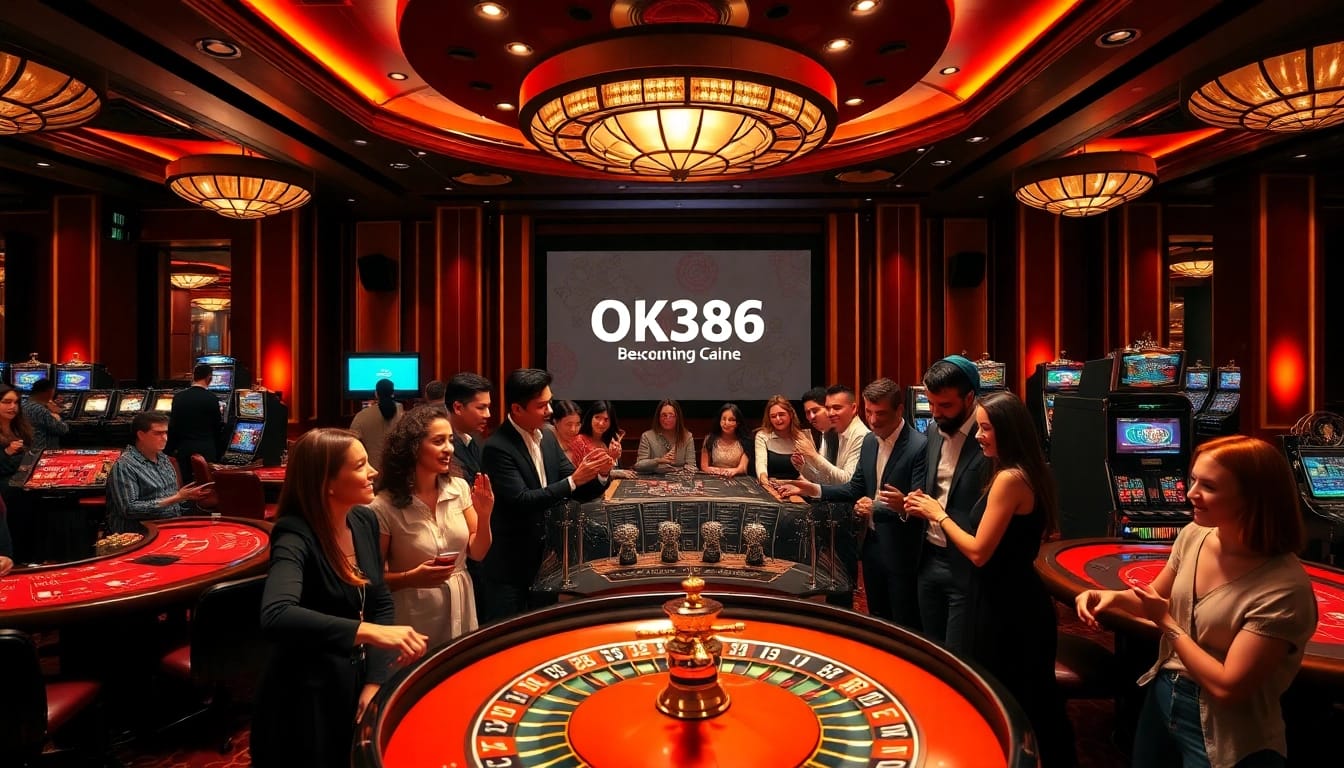 Experience high-stakes betting at OK8386 casino with vibrant roulette and engaged players.