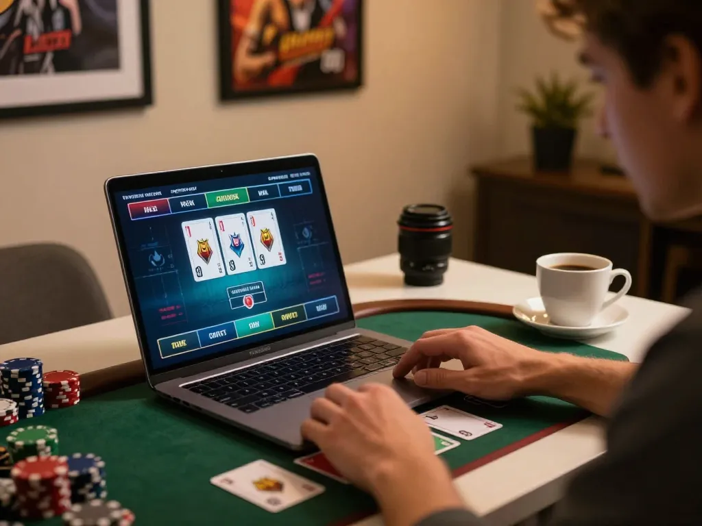 Player strategizing in an online blackjack game on cm88z, showcasing focus and anticipation during gameplay.