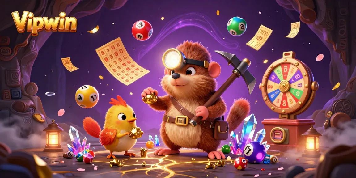 Vipwin enhances the gaming experience as a mole and canary discover treasures in a vibrant 3D casino.