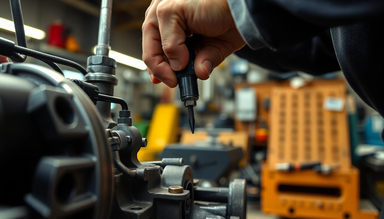 Un tecnico esperto utilizza un cacciavite a percussione per fissare i componenti di una macchina, mostrando precisione e controllo.