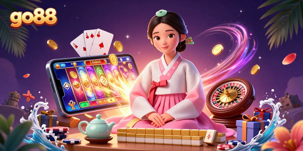 Experience thrilling gameplay at go88 with vibrant slot games, casino elements, and luxurious ambiance.