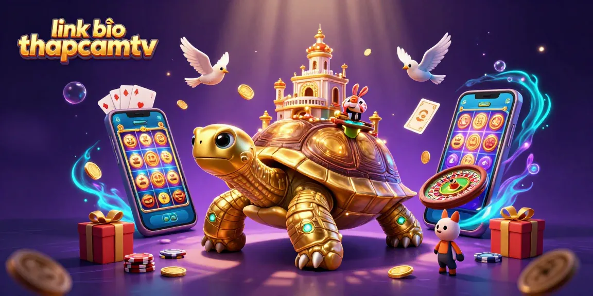 Experience the excitement of gaming with link vào thapcamtv in this vibrant 3D illustration.