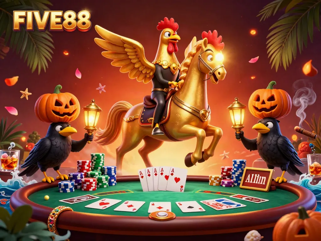 Experience thrilling games at FIVE88 with vibrant casino highlights and dramatic poker action.