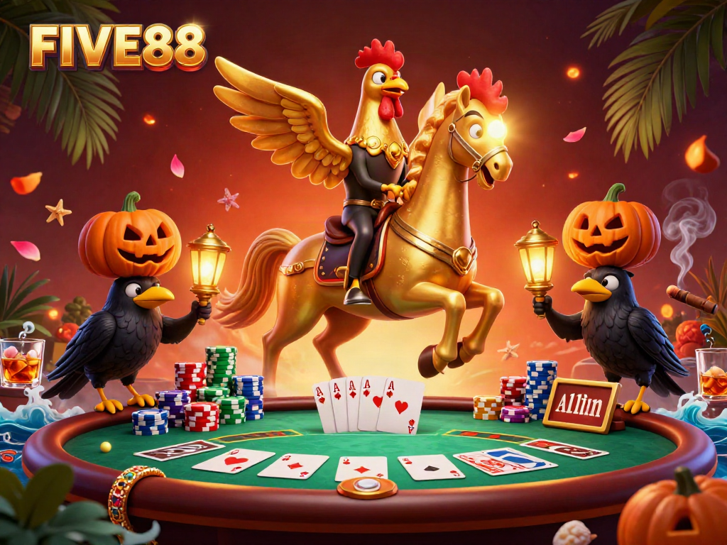 Experience thrilling games at FIVE88 with vibrant casino highlights and dramatic poker action.