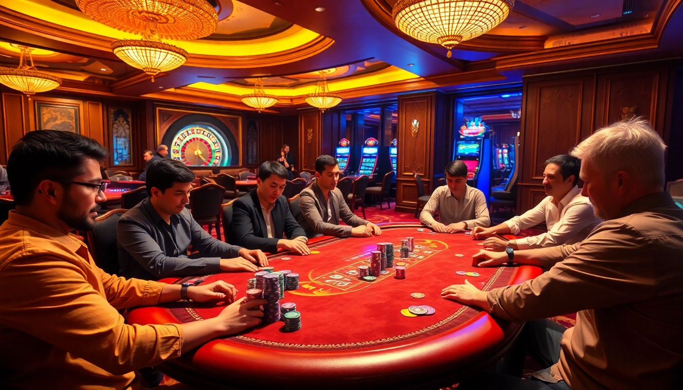 Experience high-stakes thrill at https://8kbet3.com/ with luxurious casino interiors and vibrant gaming action.