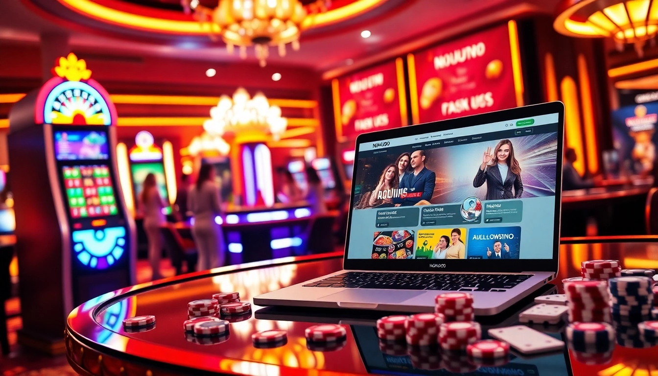 Exciting NOHU90 online casino interface featuring games and vibrant gaming elements.