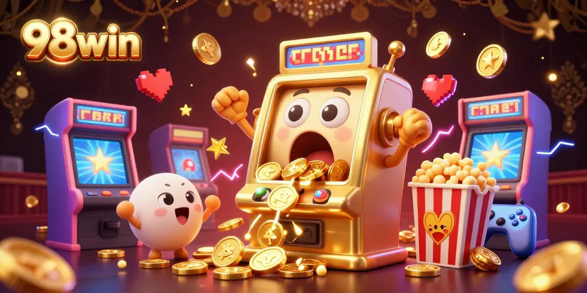 Experience exciting game wins at 98win with dynamic arcade elements and animated slot machines.