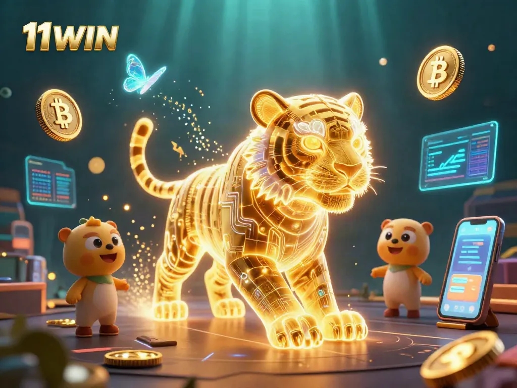 Experience top-tier gaming action at 11WIN with vibrant casino visuals and crypto elements.