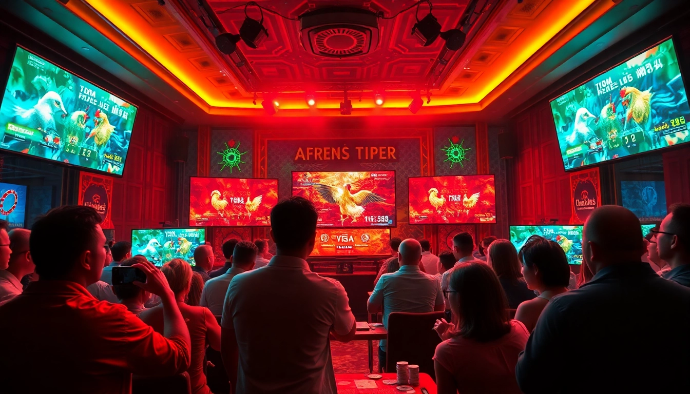 Watch đá gà trực tiếp in a luxurious casino setting with thrilling live betting elements.