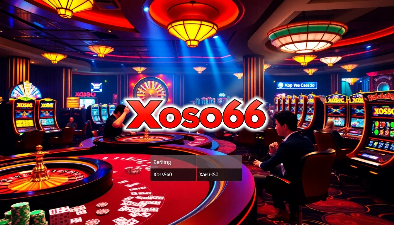 Xoso66 players enjoying a lively casino atmosphere with vibrant games and betting options.