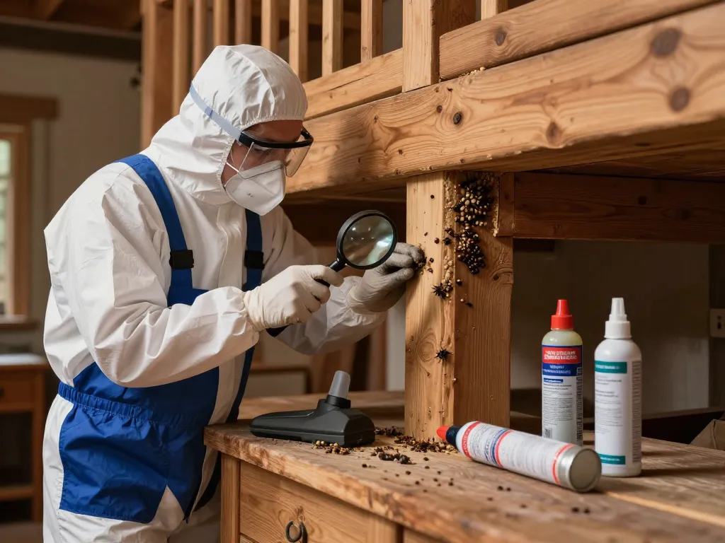 Metodi efficaci per l'eliminazione del coleottero del legno osservati da un disinfestatore in un ambiente domestico.