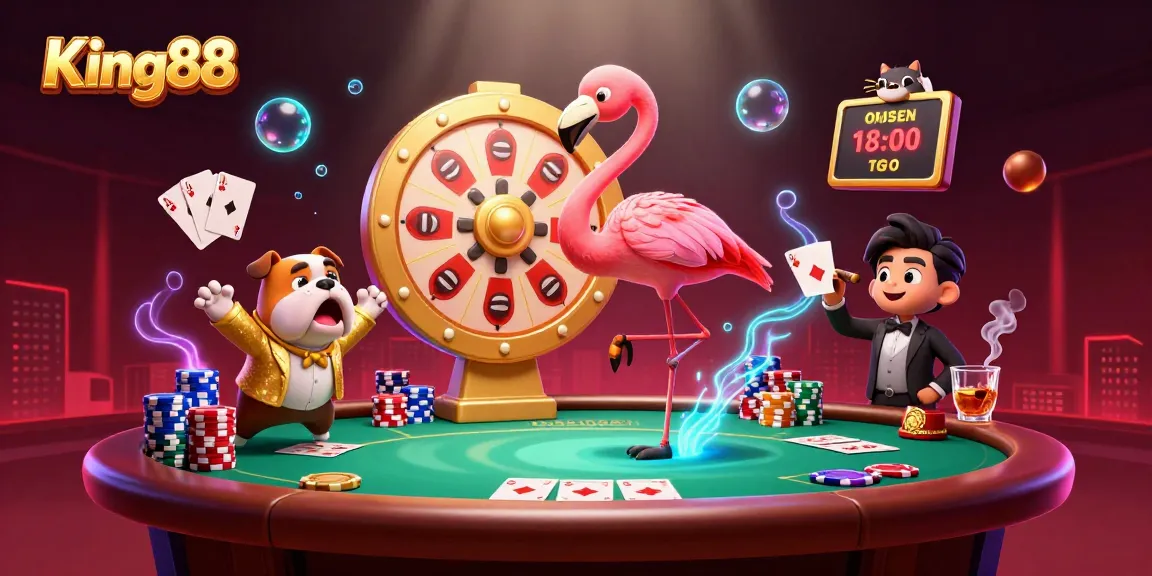 Spin the King88 prize wheel and win big with exciting casino elements surrounding
