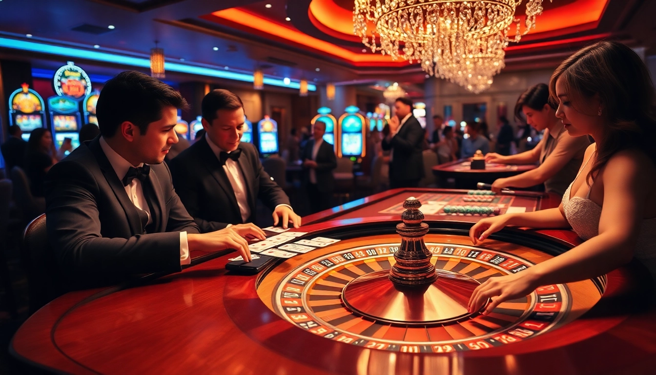 C168 roulette table scene with players betting in a luxurious casino atmosphere.