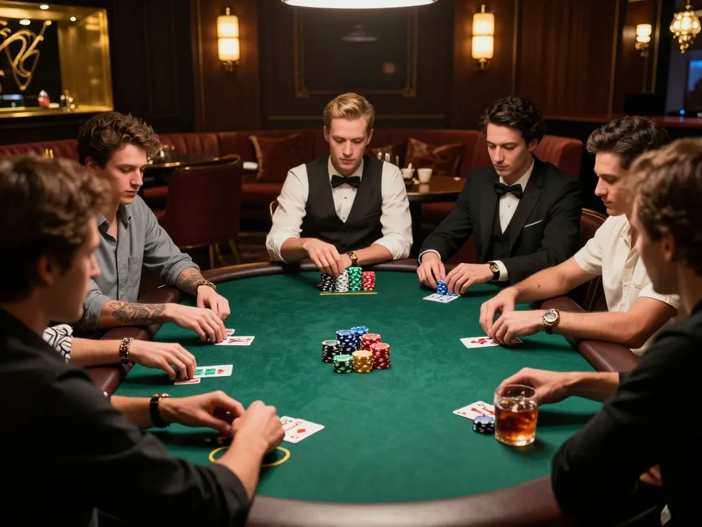 Players engaging with strategy during a high-stakes poker game at F8BET.