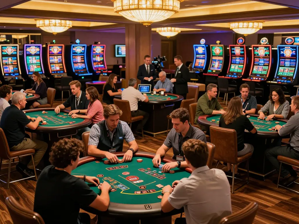 Players enjoying blackjack at LC88, showcasing strategic gameplay in an upscale casino setting.