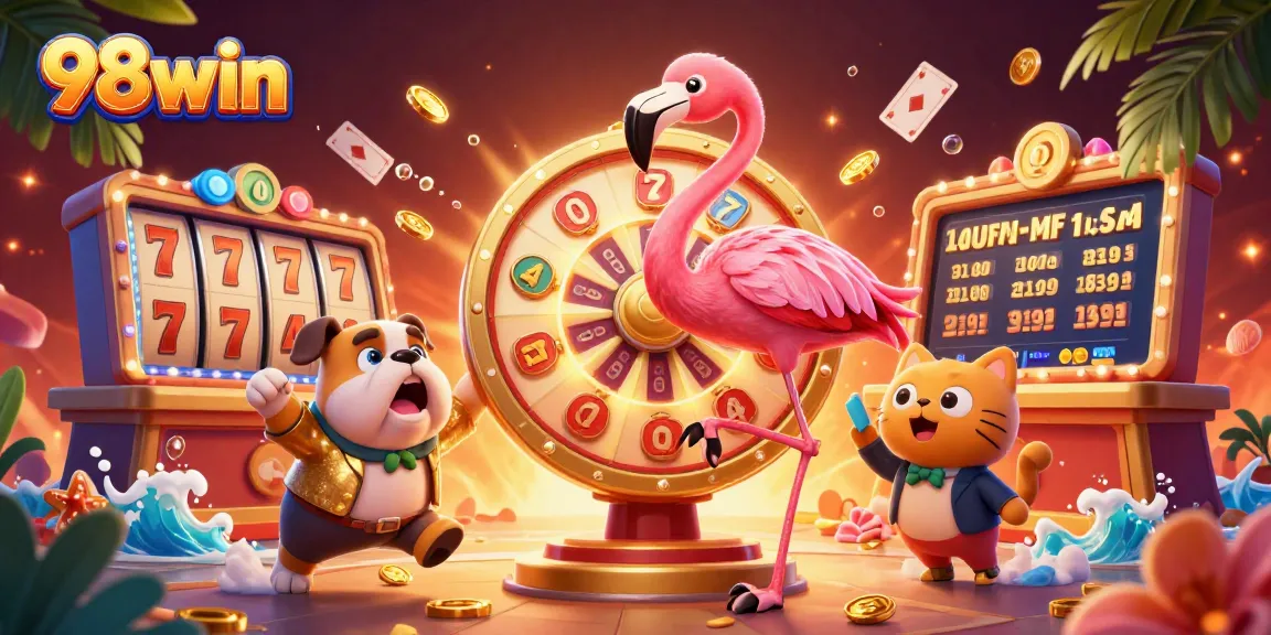 Experience exciting gameplay at 98win with vivid 3D illustration showcasing a chance to win prizes
