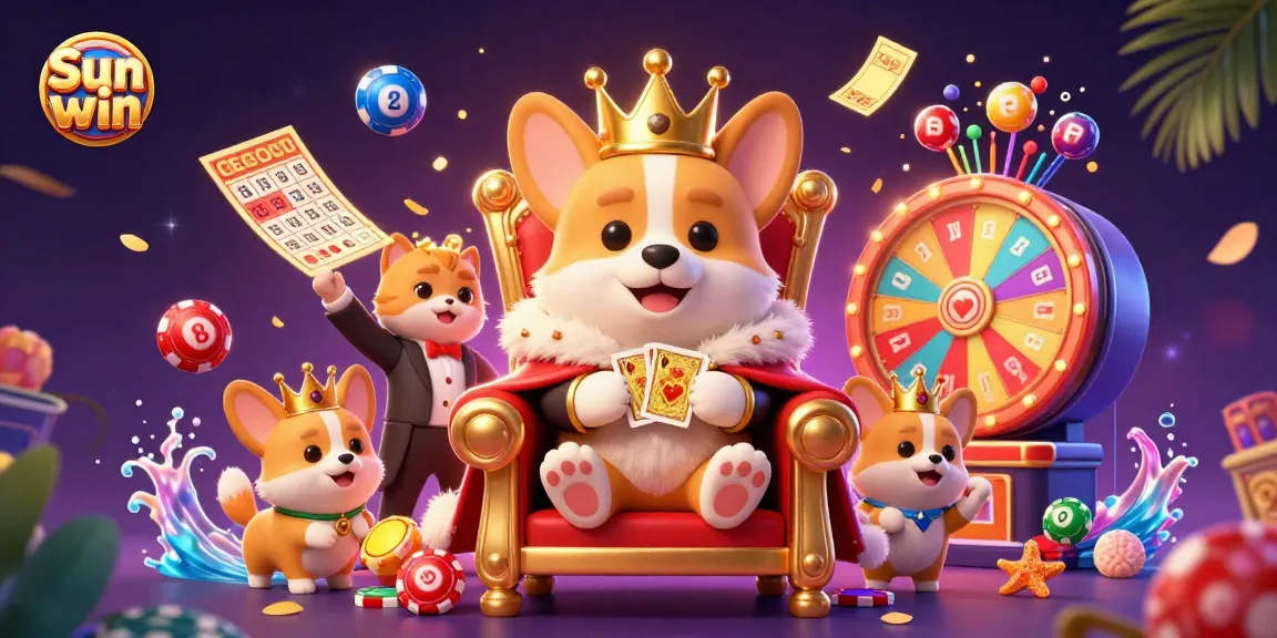 Win big at Sun win with royal gaming surrounded by colorful lottery elements and vibrant prizes.