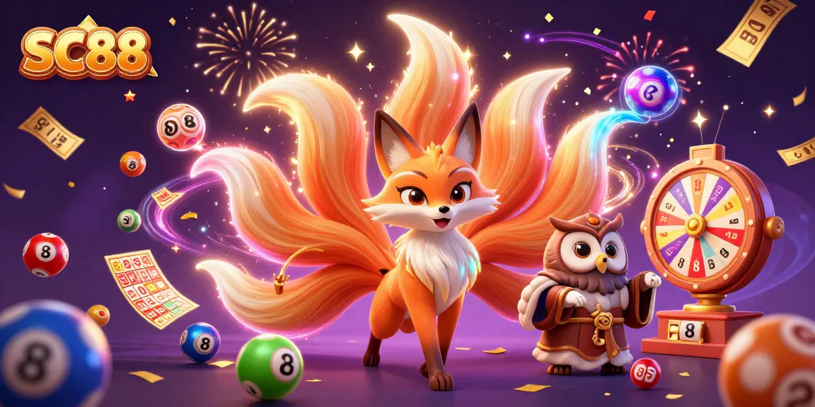 Engage with SC88's colorful gaming world of vibrant lottery elements and animated characters.