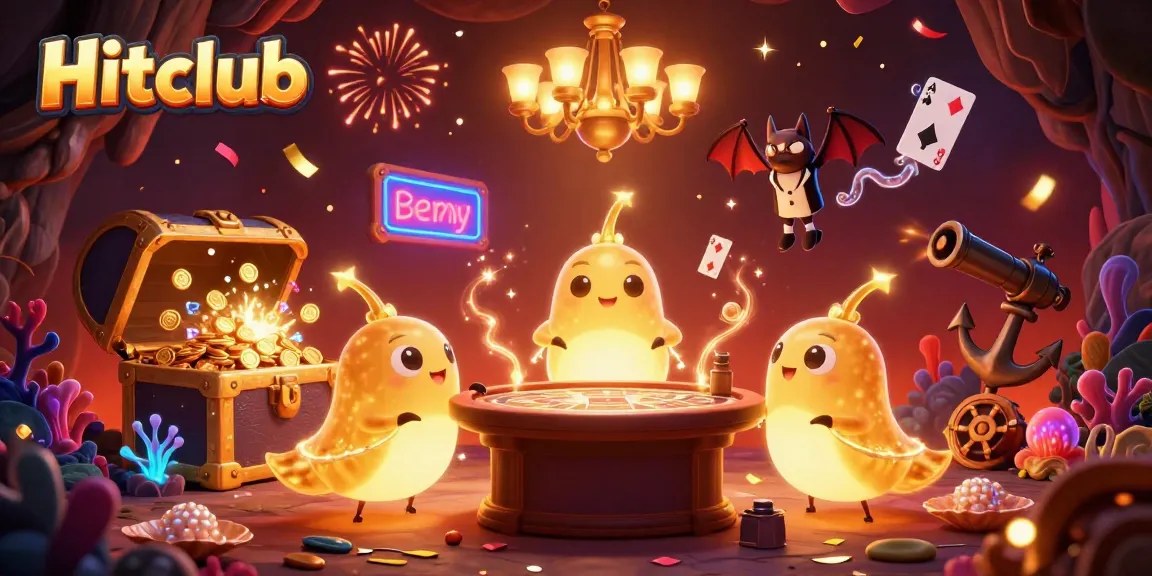Experience Hitclub gaming with glowworms lighting up a vibrant casino filled with treasures.